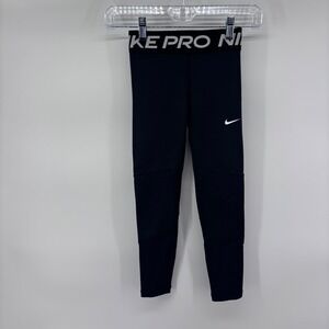 Nike Pro Girls' Training Tights‎ XS Black Athletic Leggings Activewear